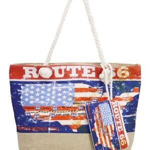 Route 66 Canvas Tote with Pouch
